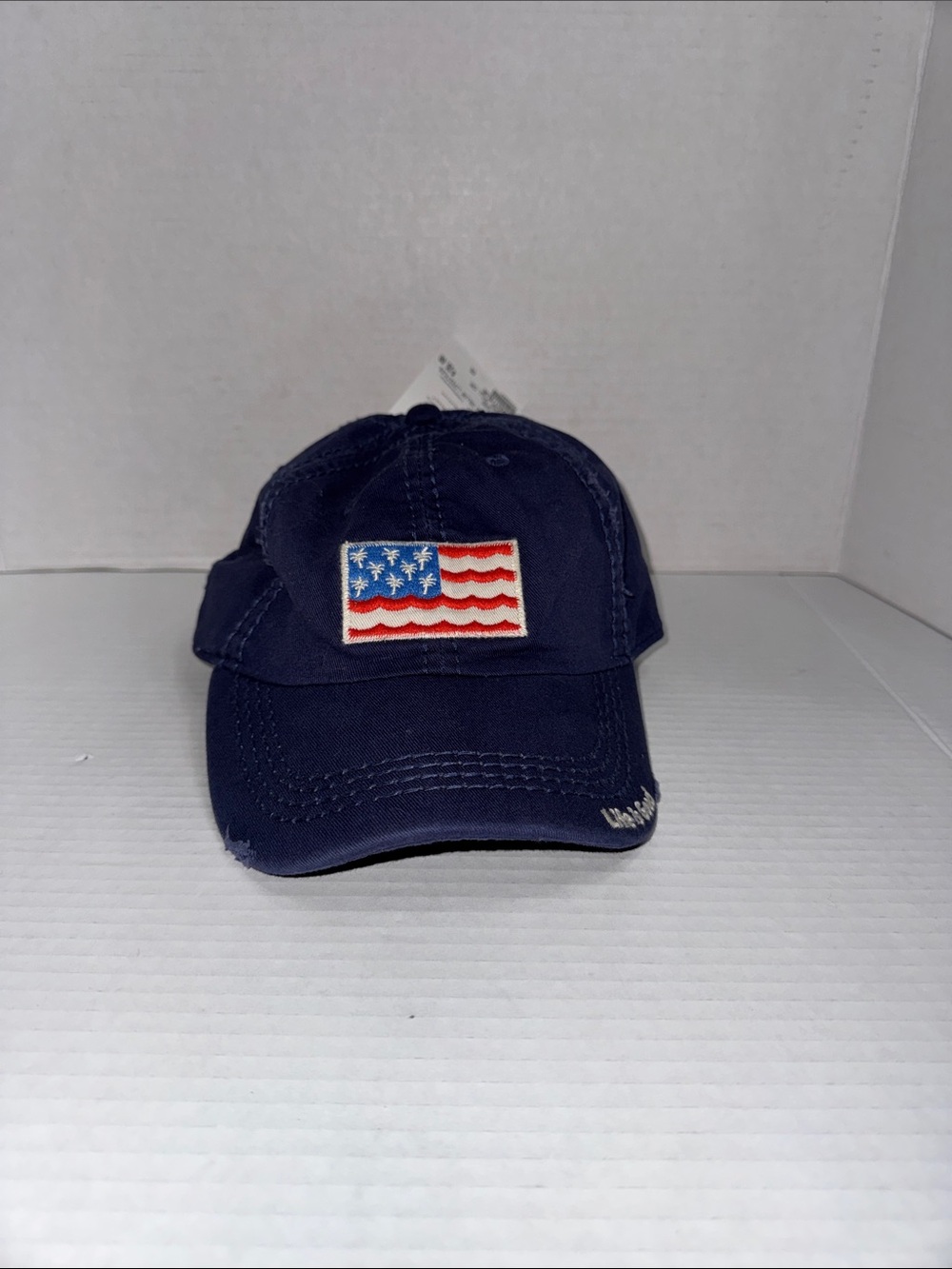 Life Is Good Navy Cap with Flag Patch